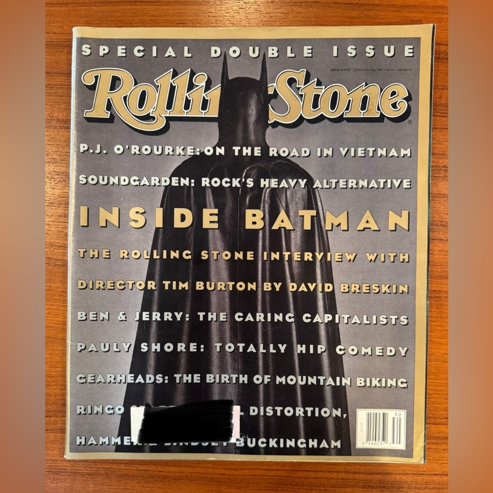 Vintage Rolling Stone Magazine July 9, 1992 Special Double Issue—BATMAN Cover